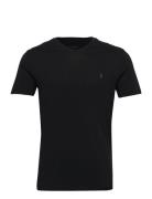 Tonic V-Neck Tops T-shirts Short-sleeved Black AllSaints