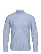 Oxford Stretch Stripe L/S Tops Shirts Casual Blue Clean Cut Copenhagen