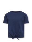 Kogmay S/S Knot Top Jrs Tops T-shirts Short-sleeved Navy Kids Only
