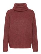 Vicilia Rollneck L/S Knit Top- Noos Tops Knitwear Turtleneck Burgundy ...