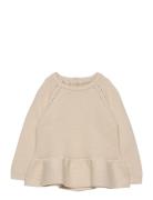 Knitted Pullover W. Frill Tops Knitwear Pullovers Cream Copenhagen Col...