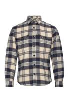 Slhmason-Pablo Check Overshirt Tops Shirts Casual Cream Selected Homme