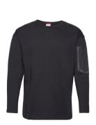 Utility Crew Neck Sweat With Pocket Tops T-shirts Long-sleeved Black K...