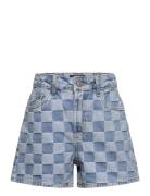 Nlfcheckizza Dnm Hw Mom Shorts Bottoms Shorts Blue LMTD