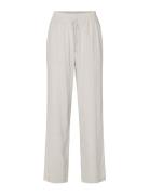 Slfviva-Gulia Hw Long Linen Pant Noos Bottoms Trousers Wide Leg Beige ...