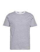 Striped Tee S/S Tops T-shirts Short-sleeved White Lindbergh