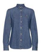 2X1 Rigid Denim-Lsl-Bfs Tops Shirts Long-sleeved Blue Polo Ralph Laure...