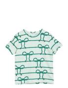 Rope Aop Ss Tee Tops T-shirts Short-sleeved Green Mini Rodini