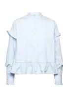 Elodia-M Tops Blouses Long-sleeved Blue MbyM