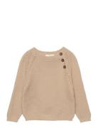 Knitted Plain Pullover Tops Knitwear Pullovers Beige Copenhagen Colors