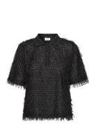 Banrisz Polo Shirt Tops Blouses Short-sleeved Black Saint Tropez