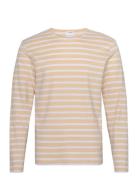 Slhbriac Stripe Ls O-Neck Tee Tops T-shirts Long-sleeved Yellow Select...