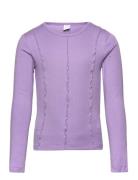 Top With Seams Tops T-shirts Long-sleeved T-shirts Purple Lindex