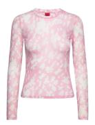 Diralina_8 Tops T-shirts & Tops Long-sleeved Pink HUGO