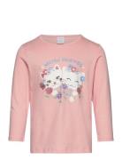 Top Ls Cat Front Print Tops T-shirts Long-sleeved T-shirts Pink Lindex
