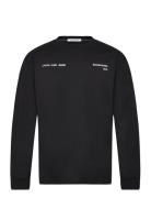 Spray Box Ls Tee Tops T-shirts Long-sleeved Black Calvin Klein Jeans