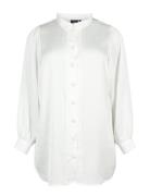 Msaraly, L/S, Long Shirt Tops Shirts Long-sleeved White Zizzi