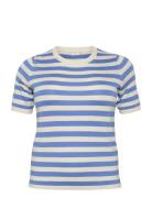 Kcmalia Wide Stripe Knit Tops Knitwear Jumpers Blue Kaffe Curve