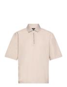 Onstygo Rlx Recy Half Zip Ss Shirt Tops Shirts Short-sleeved Cream ONL...