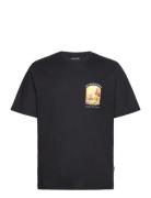 Jorvalencia Chest Tee Ss Crew Neck Tops T-shirts Short-sleeved Black J...