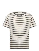 Striped Rib T-Shirt Tops T-shirts Short-sleeved Blue Tom Tailor