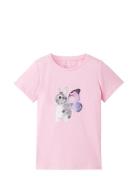 Photoprint T-Shirt Tops T-shirts Short-sleeved Pink Tom Tailor