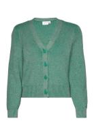 Viril Multi Short L/S Knit Cardigan-Noos Tops Knitwear Cardigans Green...