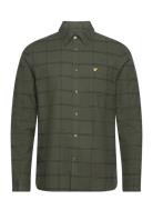 Windowpane Shirt Tops Shirts Casual Khaki Green Lyle & Scott