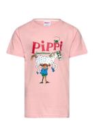 Pippi T-Shirt Tops T-shirts Short-sleeved Pink Martinex