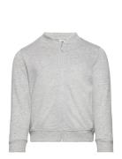 Jacket With Zipper Grey Melang Tops Sweat-shirts & Hoodies Sweat-shirt...