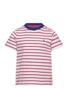 Striped Cotton Jersey Tee Tops T-shirts Short-sleeved Red Ralph Lauren...