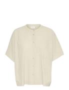 Kapauline Shirt Tops Shirts Short-sleeved Cream Kaffe