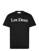 Charles T-Shirt Tops T-shirts Short-sleeved Black Les Deux