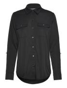 Roll-Tab Sleeve Shirt Tops Shirts Long-sleeved Black Lauren Ralph Laur...