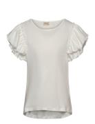 Tavora Frill Tops T-shirts Short-sleeved White MarMar Copenhagen