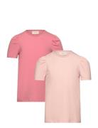 T-Shirt Ss 2-Pack Tops T-shirts Short-sleeved Pink Creamie