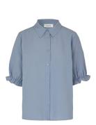 Huntleymd Shirt Tops Shirts Short-sleeved Blue Modström