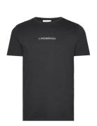 Lindbegrh Print Tee S/S Tops T-shirts Short-sleeved Navy Lindbergh