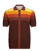 Gum Drop Knitted Shirt Tops Shirts Short-sleeved Brown Percival