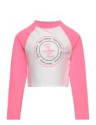 Raglan Colour Block Ls Tee Tops T-shirts Long-sleeved T-shirts Pink Ju...