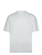 Milton Ss Tee Compact Cotton Blue Designers T-shirts Short-sleeved Blu...