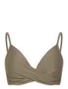 Aaliyah Top Swimwear Bikinis Bikini Tops Triangle Bikinitops Khaki Gre...