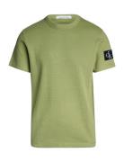 Badge Waffle Tee Tops T-shirts Short-sleeved Khaki Green Calvin Klein ...