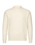 Wool-Blend Sweater With Perkins Collar Tops Knitwear Round Necks Cream...