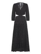 Embroidered Dress With Slits Maxikjole Festkjole Black Mango