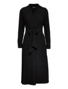 Long-Sleeve Georgette Midi Dress Designers Knee-length & Midi Black La...