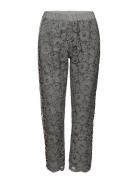 Pants W. Lace And Leopard Stribe Bottoms Trousers Straight Leg Grey Co...