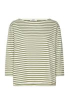 Soft Single Stripe Silje 3/4 Tee Tops T-shirts & Tops Long-sleeved Gre...