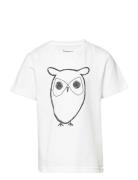Regular Big Owl T-Shirt - Gots/Vega Tops T-shirts Short-sleeved White ...