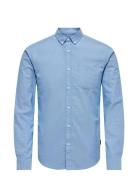 Onsremy Ls Reg Wash Oxford Shirt Tops Shirts Casual Blue ONLY & SONS